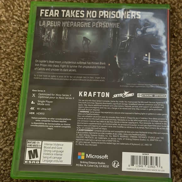 Microsost Xbox Series X The Callisto Protocol Video Game Rated M For Mature PR O - Picture 2 of 3
